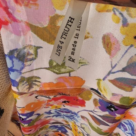LIVE 4 truth floral bell statement sleeve boho wrap kimono jacket coverup 2X new - Picture 7 of 8